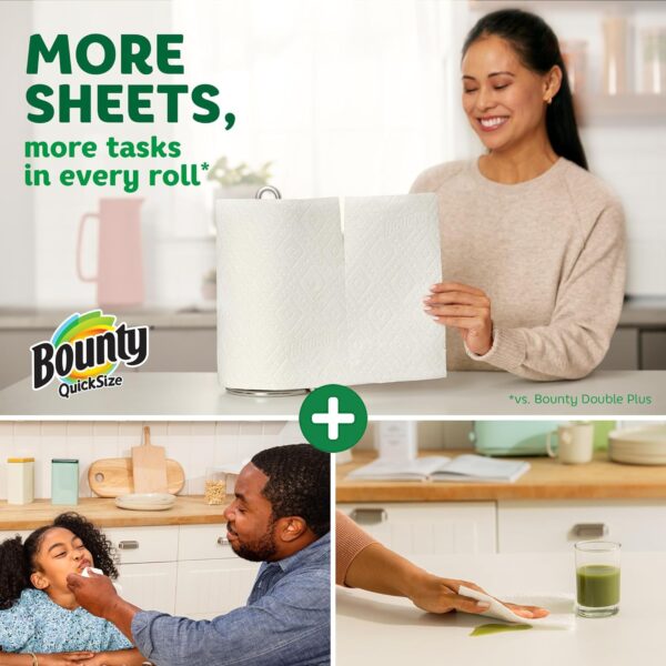 Bounty Quick-Size Paper Towels, White, 12 Family Rolls = 30 Regular Rolls - Image 3