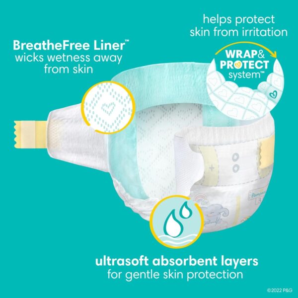 Pampers Baby Diapers - Swaddlers - Size 0, 84 Count, Ultra Absorbent Disposable Newborn Diaper - Image 5