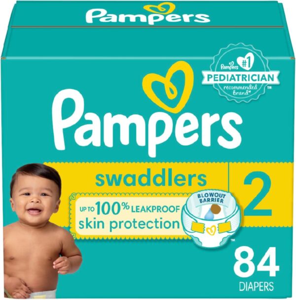 Pampers Baby Diapers - Swaddlers - Size 2, 84 Count, Ultra Absorbent Disposable Infant Diaper