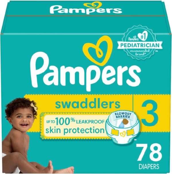 Pampers Baby Diapers - Swaddlers - Size 3, 78 Count, Ultra Absorbent Disposable Infant Diaper