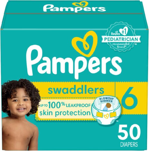 Pampers Baby Diapers - Swaddlers - Size 6, 50 Count, Ultra Absorbent Disposable Infant Diaper