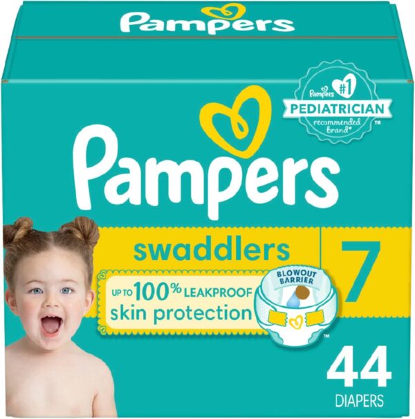 Pampers Baby Diapers - Swaddlers - Size 7, 44 Count, Ultra Absorbent Disposable Infant Diaper