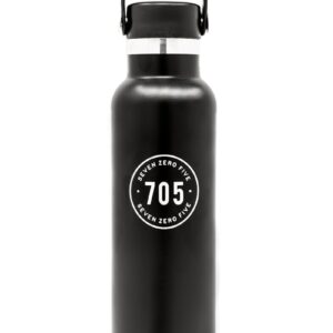 white and black vacuum flask